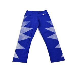 Nike Dri-Fit Womens XS Blue Geometric Leggings